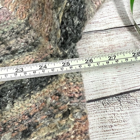 Free People Starlight Shadow Poncho Cardigan Oversized Chunky Knit Boho Size M - Picture 14 of 15